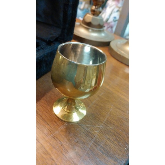 Brass cordial snifters, set of 4 - Picture 1 of 3